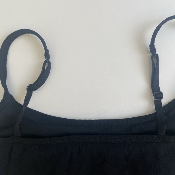 Pact Organic Cotton Camisole Tank Top Size Small Black Shelf Bra Stretch - Picture 5 of 7